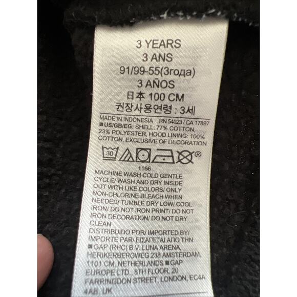 GAP x Disney Mickey Mouse Black Hoodie Sweatshirt Baby 3 Years Fleece - Picture 4 of 9